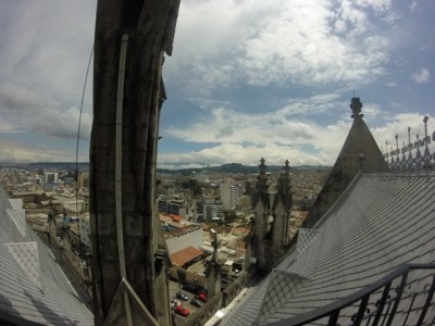 looking out from the tower. 