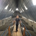 Walking through the ceiling of the church 